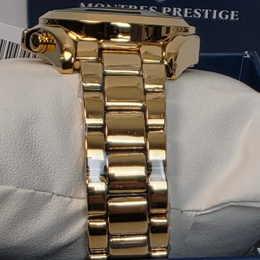 Montres Prestige MPW-0192 Womens Gold‎ Chronograph Watch Roman Numerals New